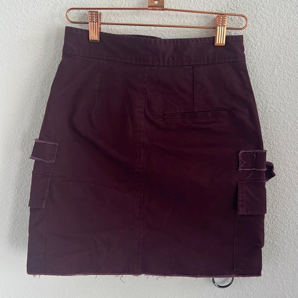 Carmar Maroon Utility Cargo Skirt Buckles 4 - Picture 2 of 6